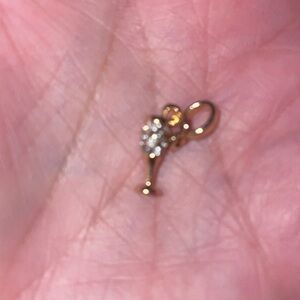 Effy Champagne Flute Charm With Rhinestones (Gold Tone)